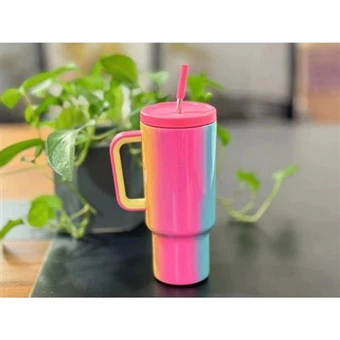 40 auns kaca dengan pemegang dan jerami